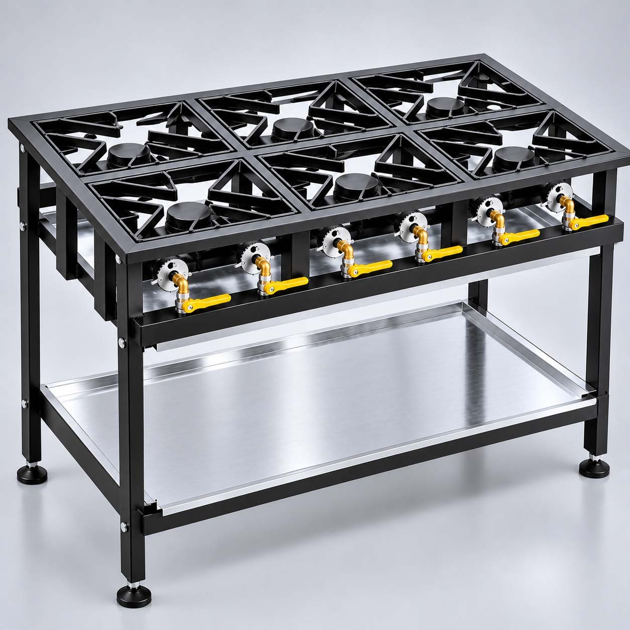 Commercial 6 Burner Staggered Boiling Table Gas for Professional Kitchens Commercial 6 Burner Staggered Boiling Table Gas for Professional Kitchens