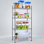 4 TIER SHELVING UNIT CHROMED 1510 BY 455 BY 1830MM i